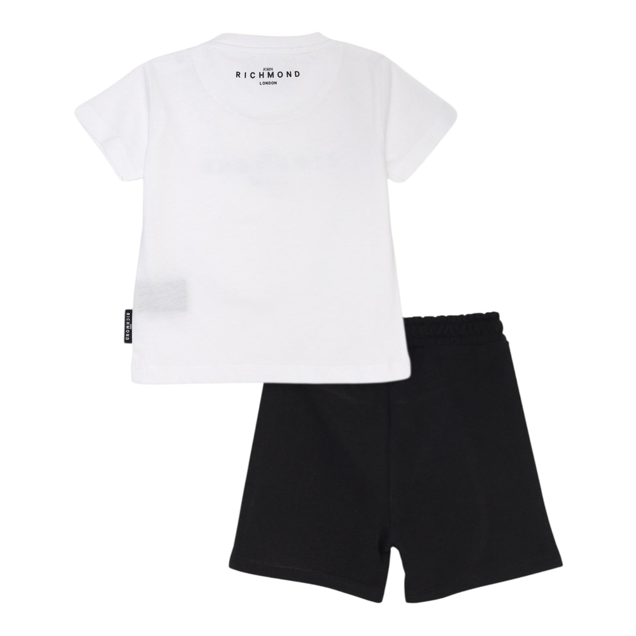 John Richmond Completo 2 Pezzi T-Shirt-Bermuda Bicolore Bianco/Nero per Neonato RIP25018CFX BIANCO/NERO JOHN RICHMOND 
