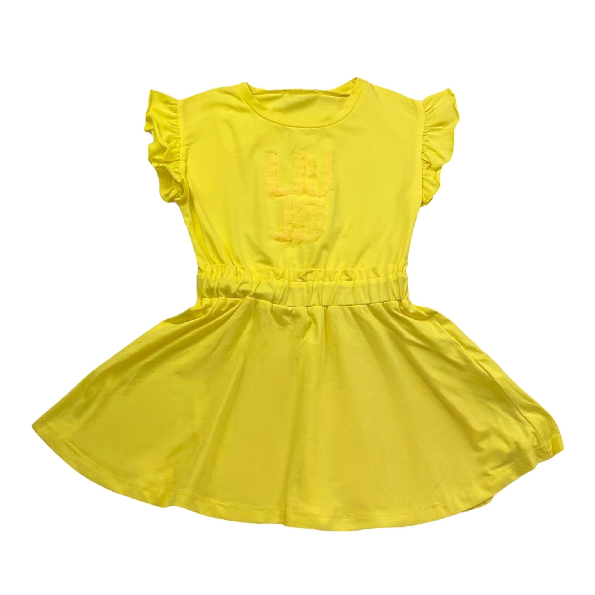 Liu Jo Abito Giromanica Tinta Unita con Stampa per Neonata KA4090N GIALLO LIU JO 