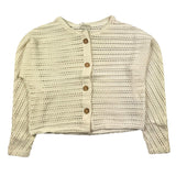 Lalalu' Schlichte Strickjacke mit perforierten Knöpfen Creme für Mädchen