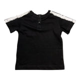 Cesare Paciotti – Einfarbiges T-Shirt mit Rundhalsausschnitt und schwarzem Logo-Print für Neugeborene