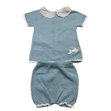 Paz Rodriguez 2-teiliges Set T-Shirt-Strickhöschen Blau für Neugeborene