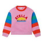 STELLA McCARTNEY felpa chiusa girocollo tinta unita con stampe in contrasto Rosa per Bambina TT4A20 ROSA STELLA McCARTNEY 