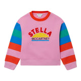 STELLA McCARTNEY felpa chiusa girocollo tinta unita con stampe in contrasto Rosa per Bambina TT4A20 ROSA STELLA McCARTNEY 