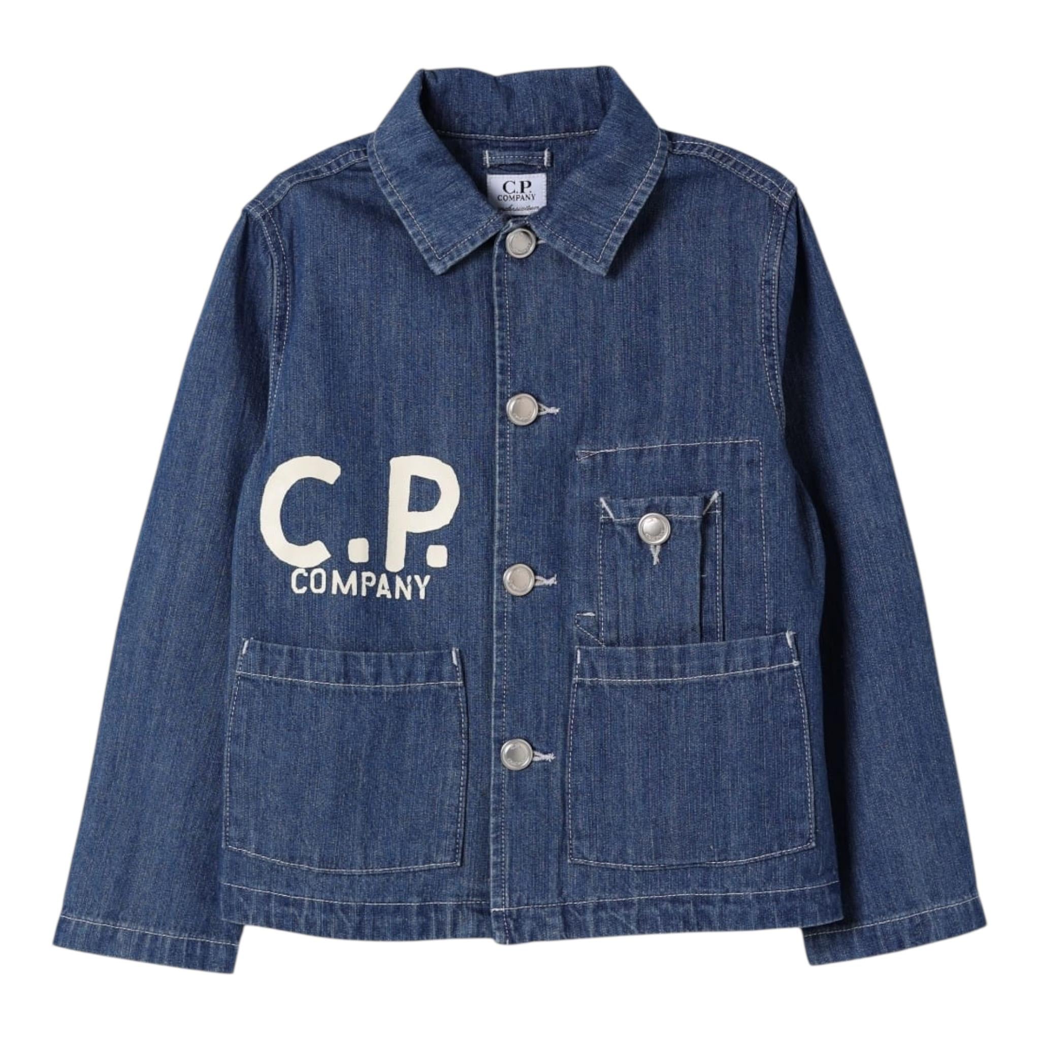 C.P. Company Giubbino Tinta Unita In Denim  per Bambino CUA003X BLU C.P. COMPANY 