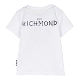John Richmond T-Shirt Rundhalsausschnitt Einfarbig Logo Weiß für Neugeborene