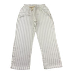 Petit Indi Pantalone Tinta Unita con Fantasia A Righe per Bambino SS25BK8225 BIANCO PETIT INDI 