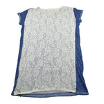 Lu Lu By Miss Grant Abito Mezza Manica Bicolore con Ricami Blu per Bambina ABTLLM BLU LU LU BY MISS GRANT 