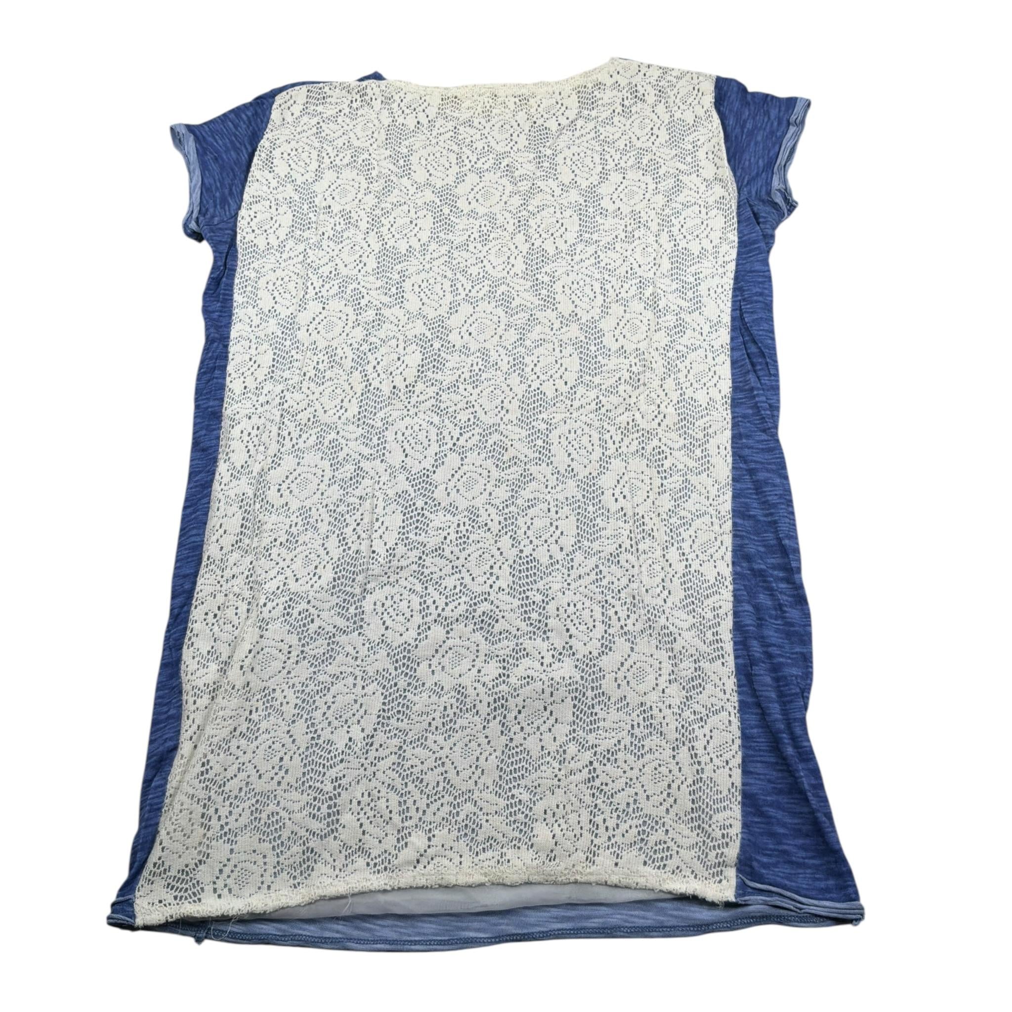 Lu Lu By Miss Grant Abito Mezza Manica Bicolore con Ricami Blu per Bambina ABTLLM BLU LU LU BY MISS GRANT 