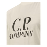 CP Company T-Shirt Einfarbig Rundhalsausschnitt Mit Print Weiß Für Jungen