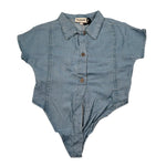 Please Camicia Mezza Manica Tinta Unita per Neonata CC85010G71 AZZURRO PLEASE 