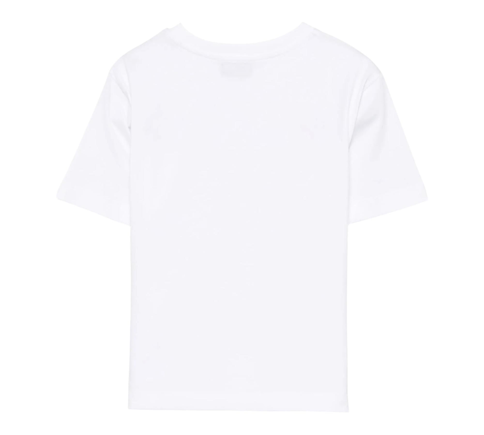Moschino T-Shirt Girocollo Tinta Unita con Taschino per Bambino HUM055 BIANCO MOSCHINO 