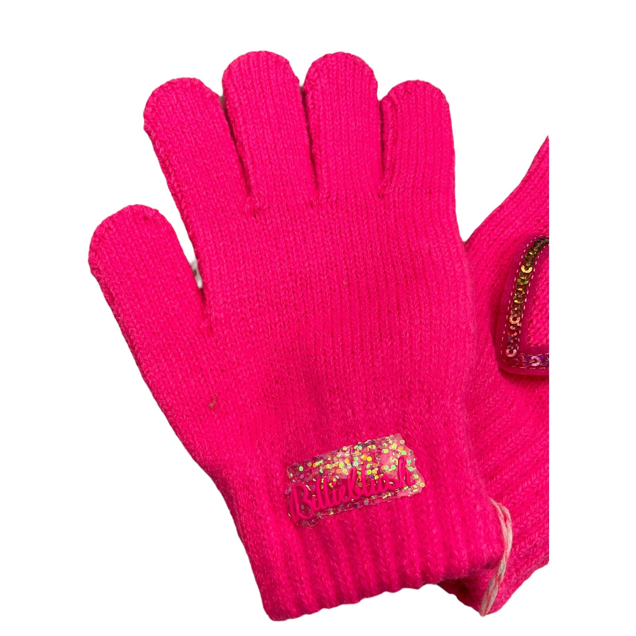 BillIEBLUSH guanti tinta unita con pailettes Rosa fluo per Bambina U20593 ROSA FLUO BillIEBLUSH 