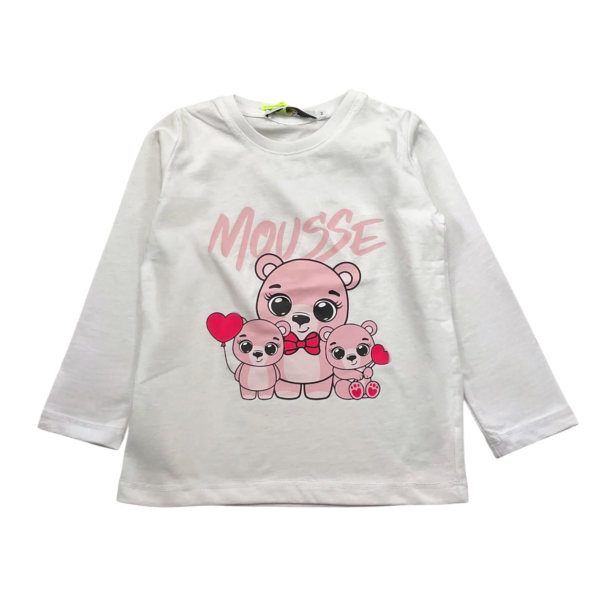 MOUSSE shirt girocollo tinta unita con stampa Bianco per Neonata BEARRRN BIANCO MOUSSE 