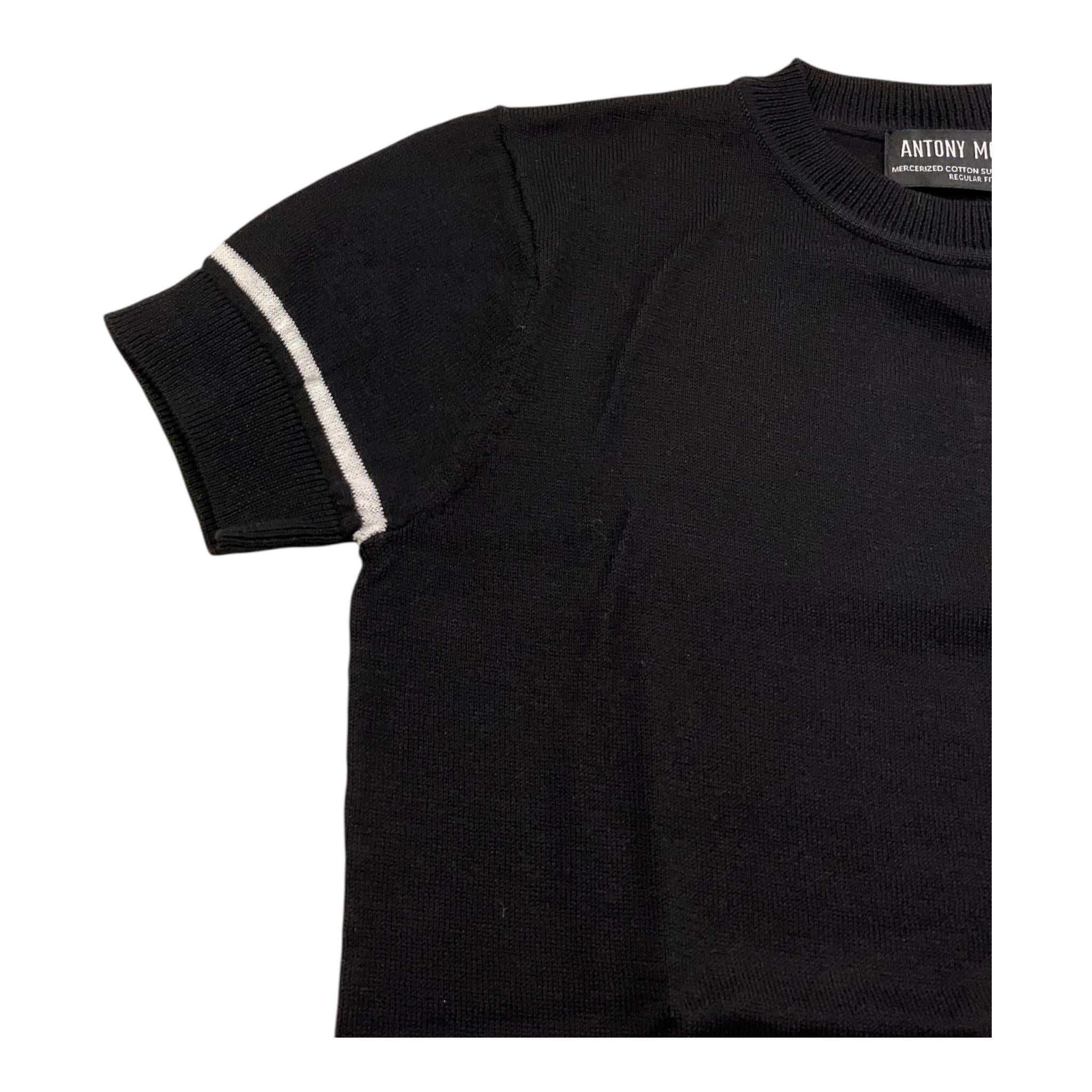 Antony Morato T-Shirt Girocollo Tinta Unita In Fila per Bambino MKSW1269 NERO ANTONY MORATO 