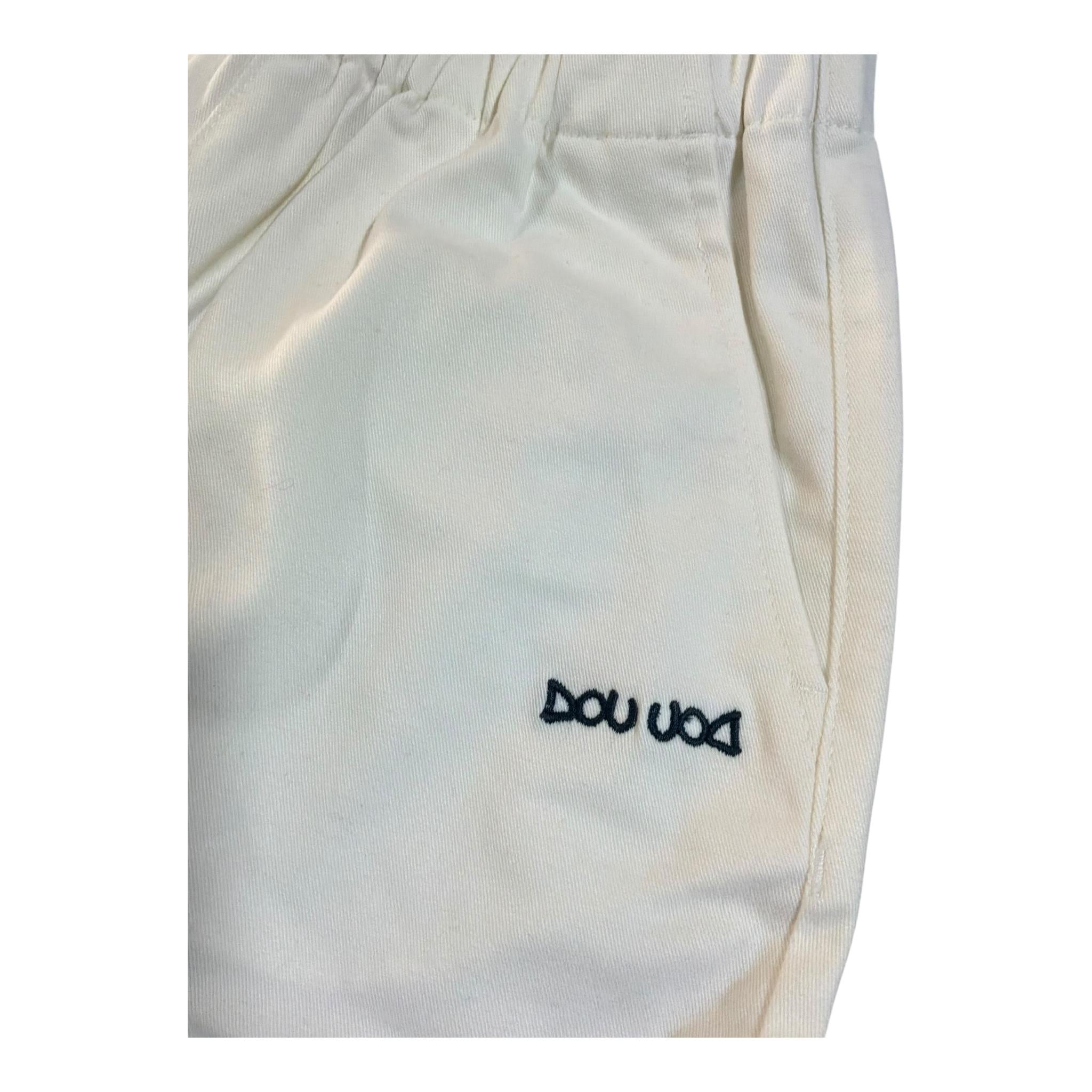 Dou Dou Pantalone Tinta Unita con Logo per Bambina DW6P71XX PANNA DOU DOU 