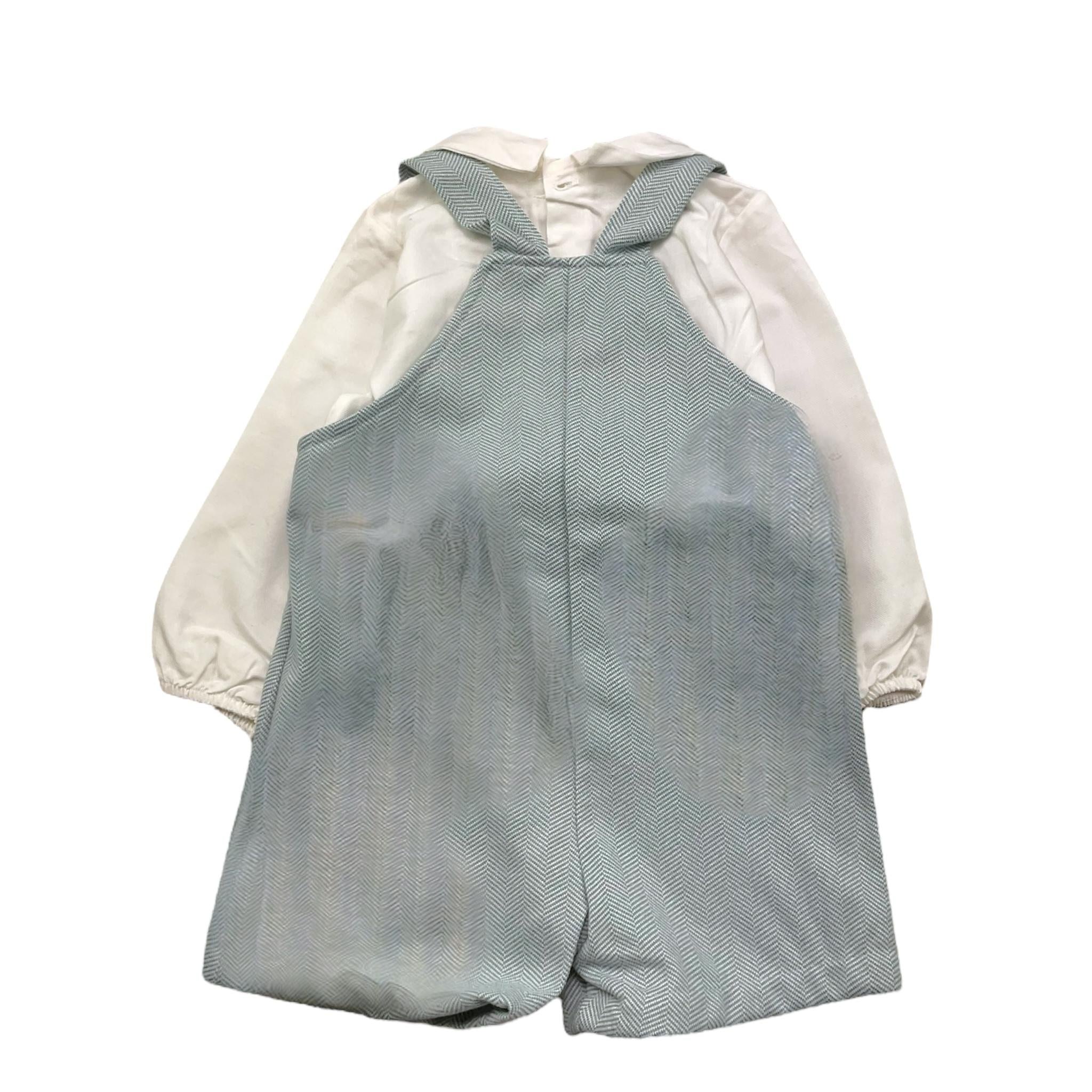 CALAMARO completo 2 pezzi camicia-salopettes Azzurro per Neonato 11074X AZZURRO CALAMARO 