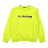 Daniele Alessandrini Rundhals-Sweatshirt, einfarbig, mit fluoreszierendem grünem Aufdruck für Jungen