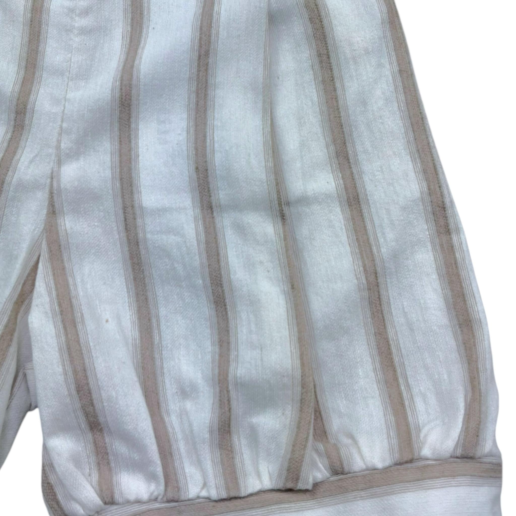 Manuel & Frank Salopette Tinta Unita con Fantasia A Righe per Neonato MF2483I BIANCO/BEIGE MANUEL & FRANK 