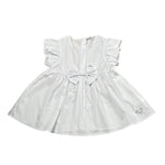 Sarabanda Camicia Tinta Unita con Balze per Bambina 0B358 BIANCO SARABANDA 