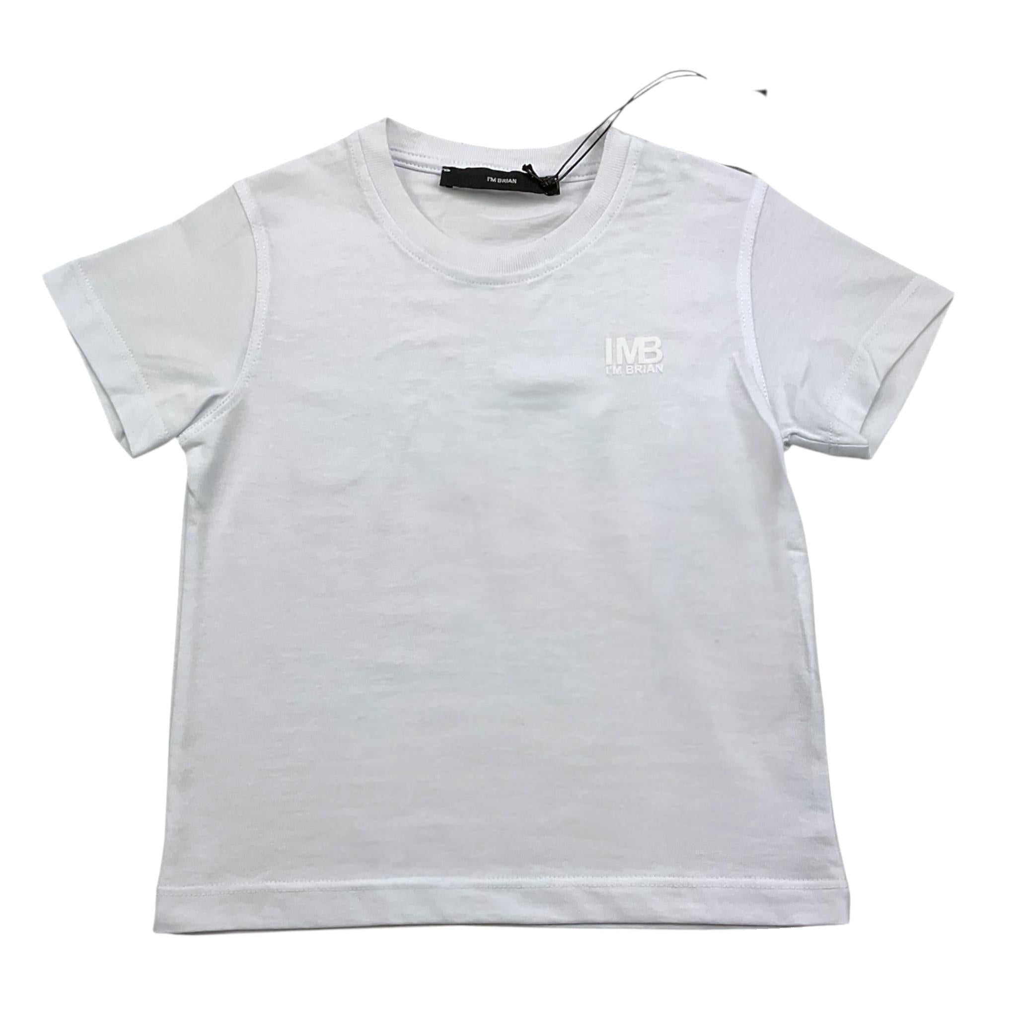 I'M BRIAN t-shirt girocollo tinta unita con logo Bianco per Neonato TS3142JX BIANCO I'M BRIAN 