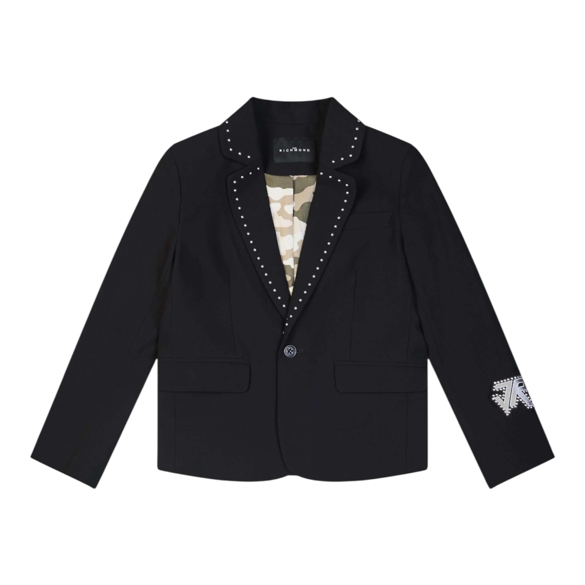 John Richmond Giacca Tinta Unita con Borchie per Bambino RBP25148GC NERO JOHN RICHMOND 