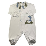 BARCELLINO tutina manica lunga tinta unita cn colletto in contrasto Bianco per Neonato 110103 BIANCO BARCELLINO 