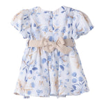 Minibanda Abito Mezza Manica Tinta Unita Stampa Floreale per Neonata 3B721 BIANCO MINIBANDA 