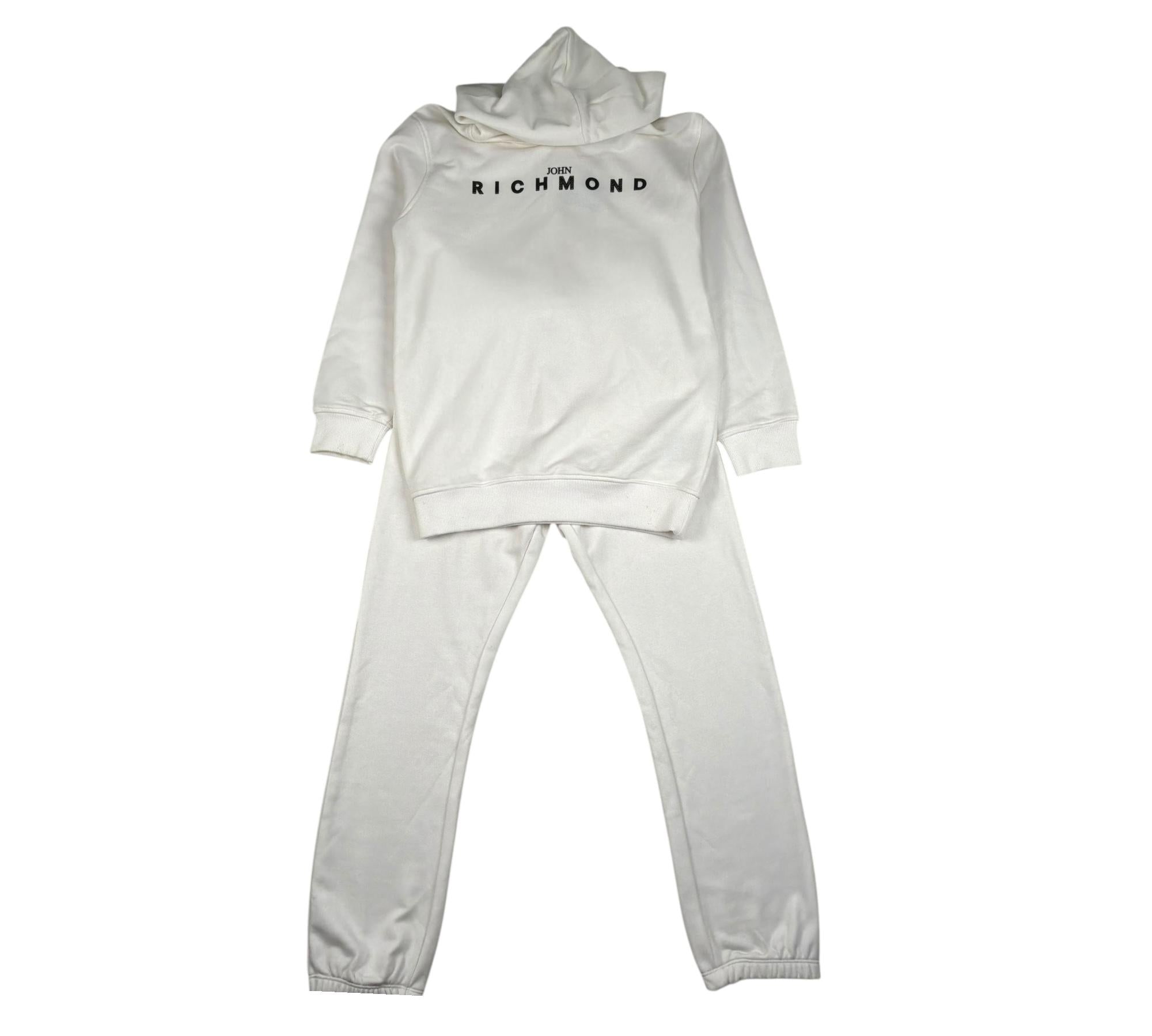 John Richmond Completo 2 Pezzi Felpa-Pantalone Tinta Unita per Bambino RGP26013CF BIANCO JOHN RICHMOND 