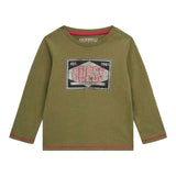 GUESS shirt girocollo tinta unita con stampa Verde per Neonata N4YI18K8HM4N VERDE GUESS 