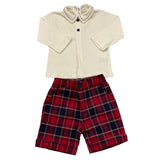 LALALU' completo 2 pezzi shirt-bermuda bicolore Bianco/rosso per Neonato CCTL5L BIANCO/ROSSO LALALU' 