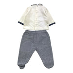 NINNAOH completo 2pz maglia-ghettina Bianco/blu per Neonato I21203C BIANCO/BLU NINNAOH 