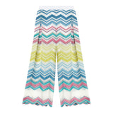 Missoni Pantalone Stampa Fantaisa Modello Palazzo per Bambina MU6B90 BIANCO MISSONI 