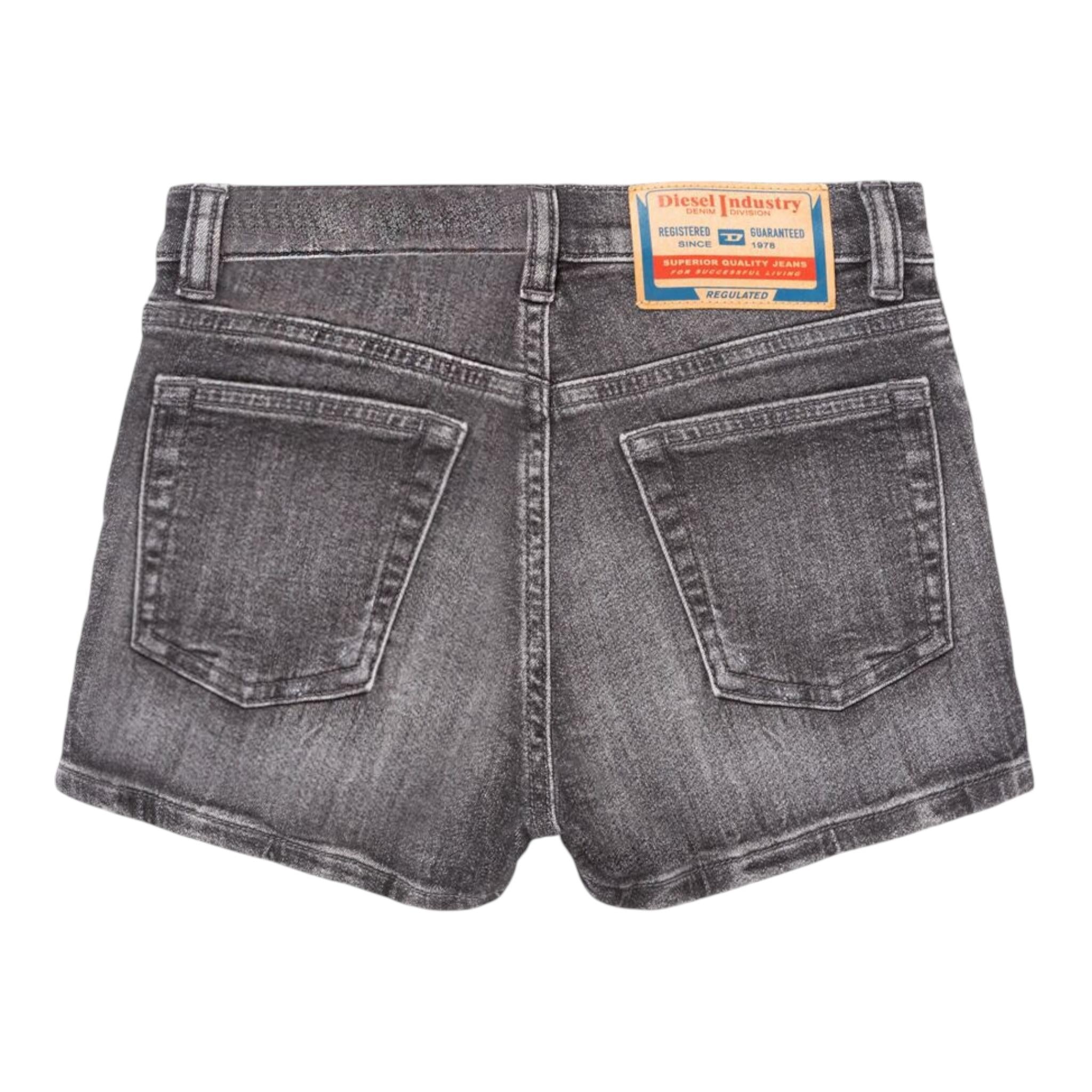Diesel short In Denim tinta unita Nero per Bambino J02314 NERO DIESEL 