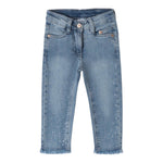 SARABANDA jeans tinta unita con applicazioni brillantini Azzurro per Bambina 0A255 AZZURRO SARABANDA 