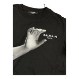Balmain T-Shirt Rundhalsausschnitt einfarbig mit schwarzen Logo-Prints für Jungen