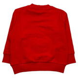 Cesare Paciotti – Einfarbiges Sweatshirt mit Rundhalsausschnitt und rotem Logo-Print für Neugeborene