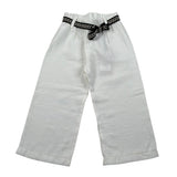 Please Pantalone Tinta Unita Modello Palazzo per Neonata PE66130G7N BIANCO PLEASE 