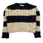 PLEASE maglia fantasia a righe girocollo Blu per Bambina NB63231G66 BLU PLEASE 