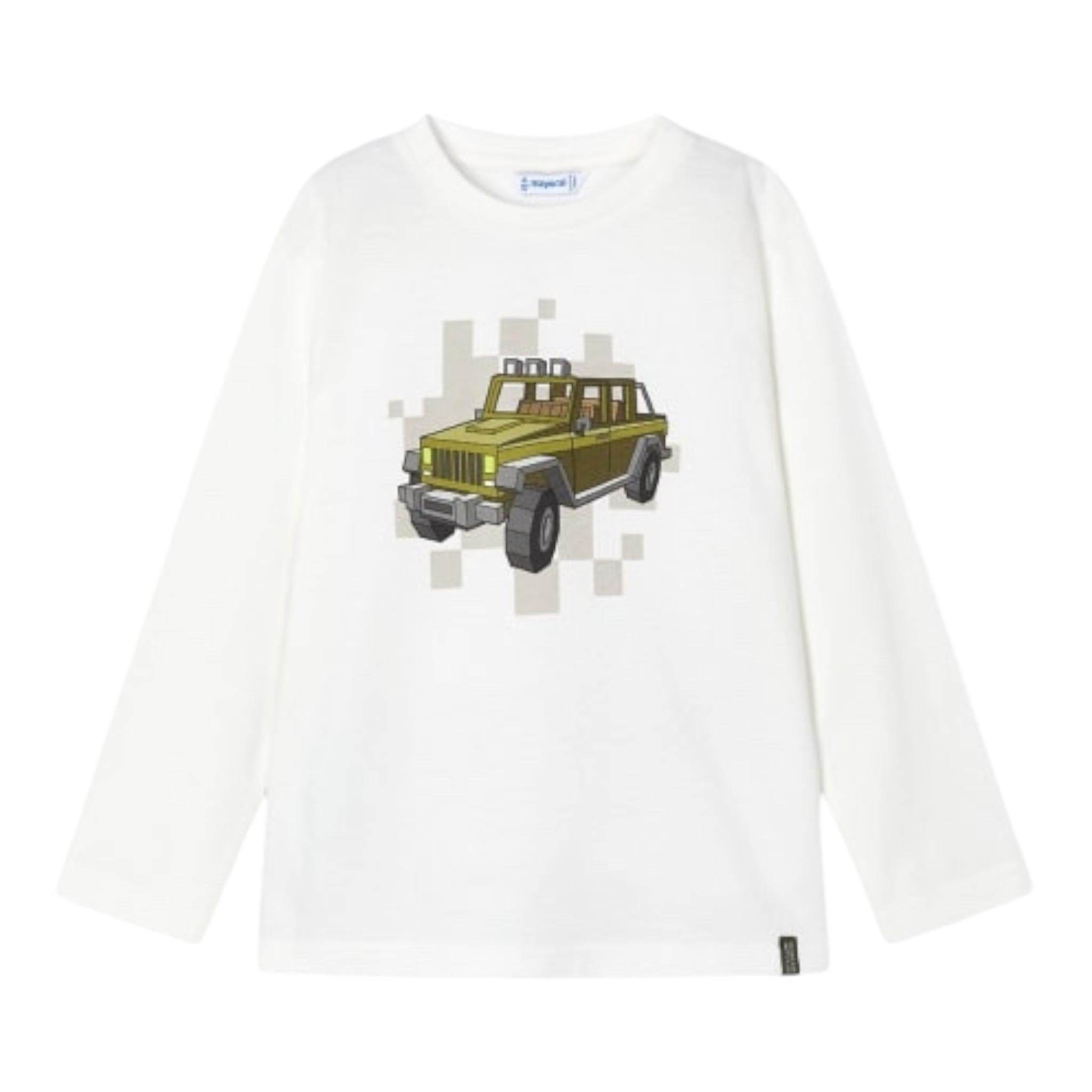MAYORAL shirt girocollo tinta unita con stampa in contrasto Bianco per Neonato 4052X BIANCO MAYORAL 