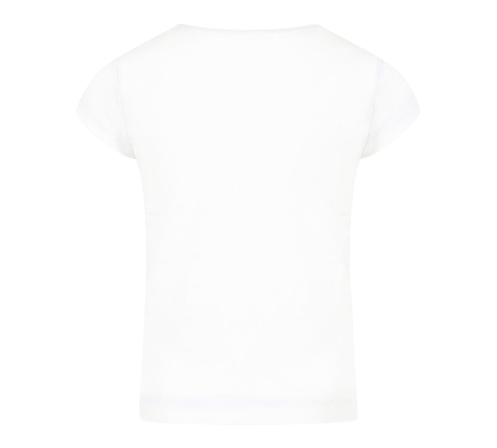 Monnalisa T-Shirt Girocollo Tinta Unita con Stampa per Bambina 19E603 BIANCO MONNALISA 