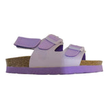 Genuins Zweifarbiger Slipper mit Klettverschluss und lila Schnalle für Mädchen