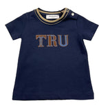 TRUSSARDI t-shirt girocollo tinta unita con stampa logo Blu per Neonato TIA25099TS BLU TRUSSARDI 