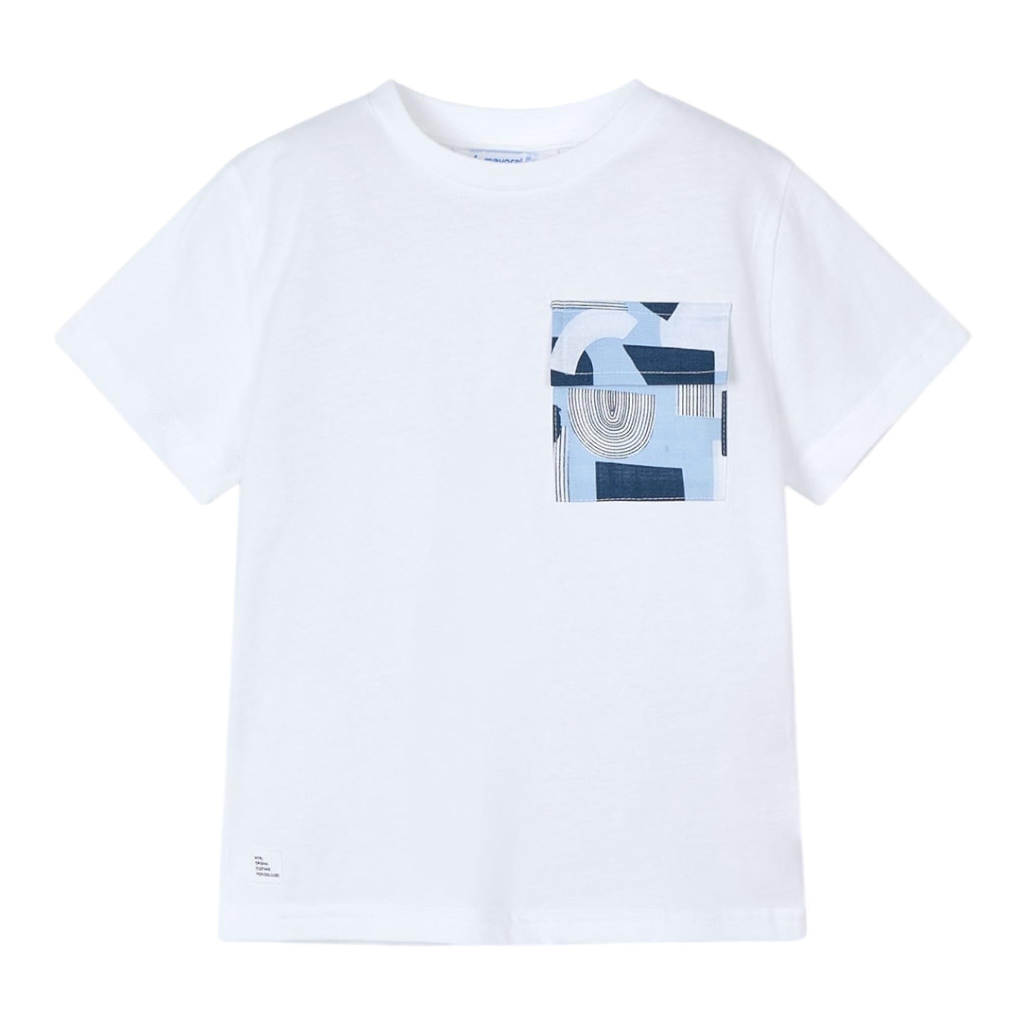 Mayoral T-Shirt Girocollo Tinta Unita con Stampa per Bambino 3032 BIANCO MAYORAL 