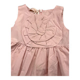 Please Einfarbiges ärmelloses Kleid mit rosa Applikation für Baby Mädchen