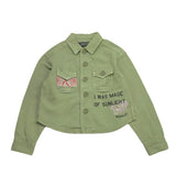 Replay Camicia Tinta Unita con Stampa per Bambina SG8301 VERDE REPLAY 