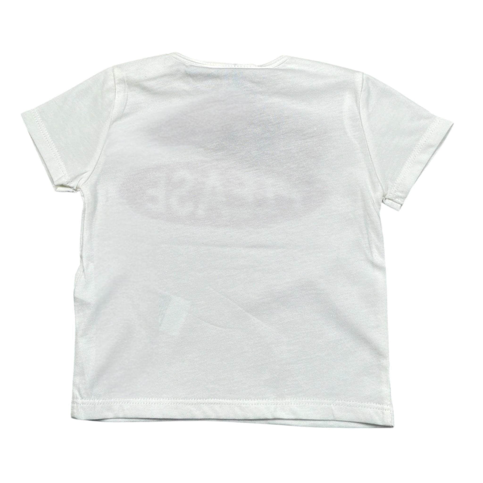 Please T-Shirt Girocollo tinta unita con Stampa Bianco per Neonata MB75030G13 BIANCO PLEASE 
