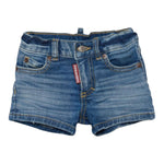 Dsquared2 Bermuda tinta unita In Denim Azzurro per Neonato DQ00WGX AZZURRO DSQUARED2 