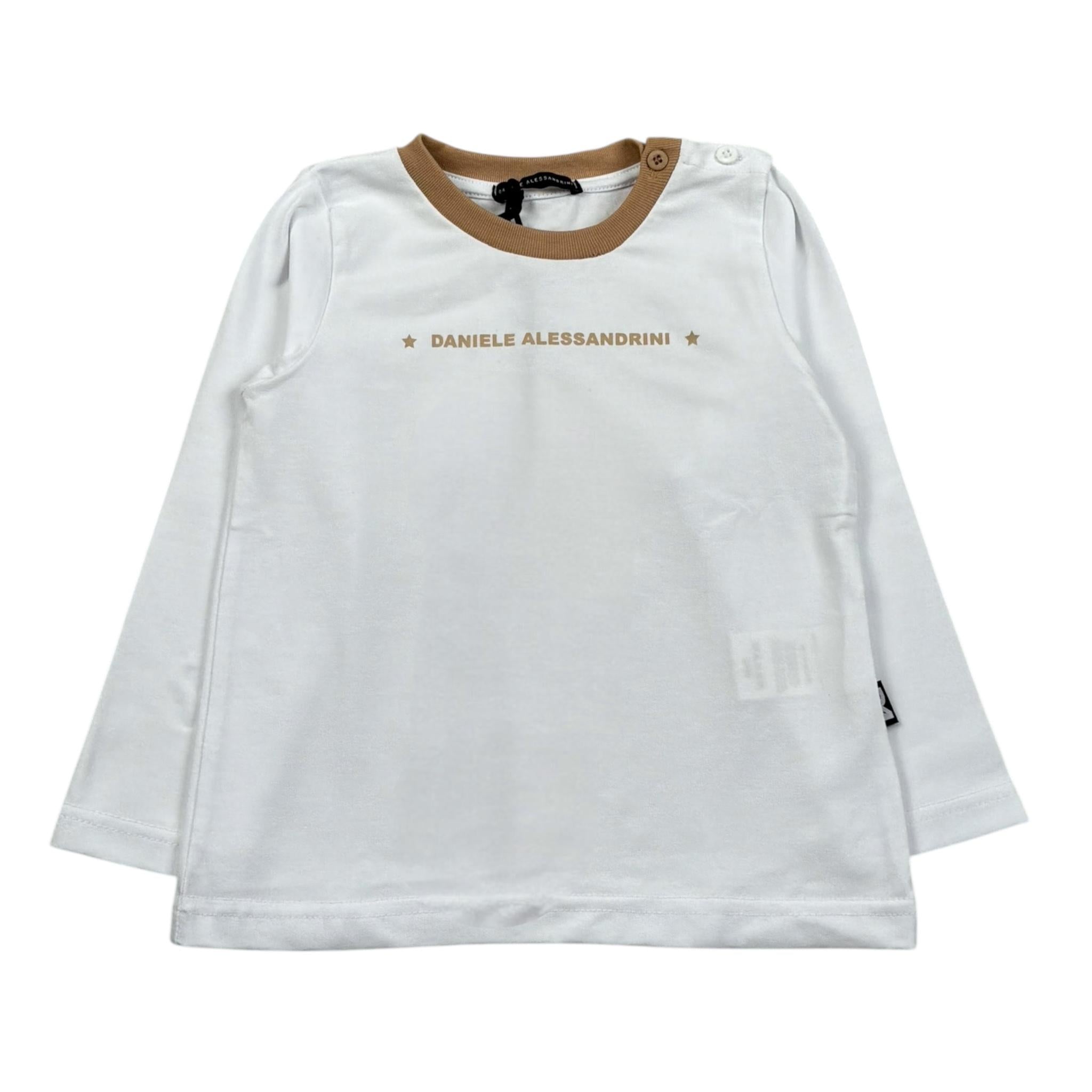 Daniele Alessandrini Shirt Girocollo Tinta Unita con Logo per Neonato 1291M00030 BIANCO DANIELE ALESSANDRINI 