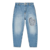 Liu Jo Jeans Tinta Unita con Applicazioni Brillantini per Bambina GA5110XX AZZURRO LIU JO 