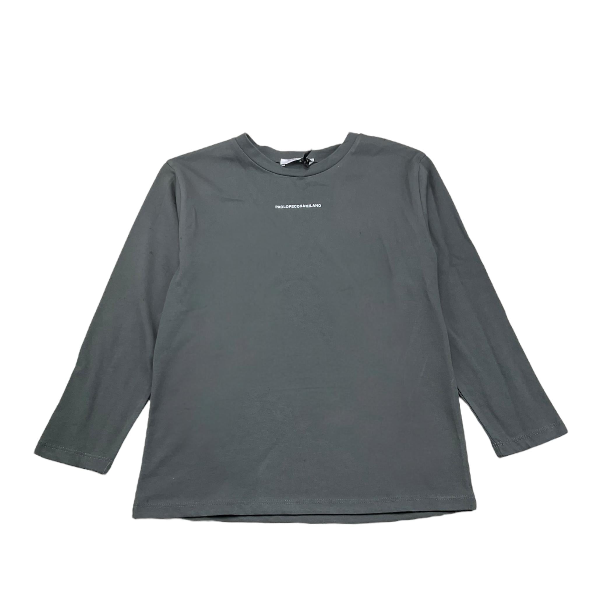 PAOLO PECORA shirt girocollo tinta unita con stampa Grigio per Bambino PP4157 GRIGIO PAOLO PECORA 